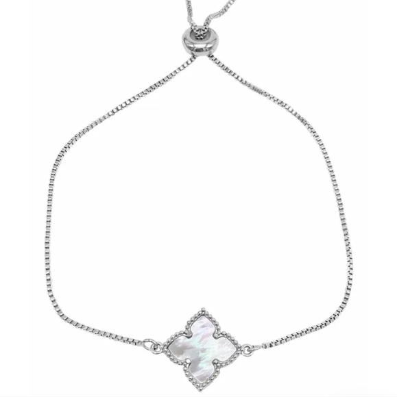 Adornia Jewelry - Mother of Pearl Flower Bolo Bracelet
